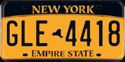 NY license plate GLE4418