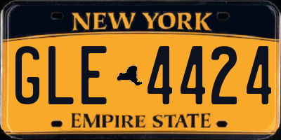 NY license plate GLE4424