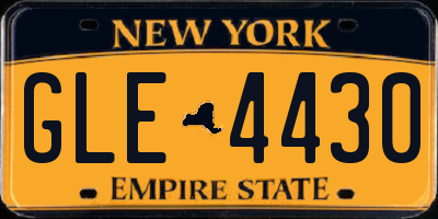 NY license plate GLE4430