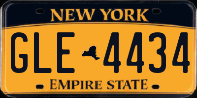NY license plate GLE4434