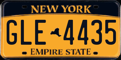 NY license plate GLE4435