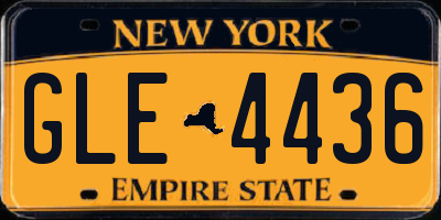 NY license plate GLE4436
