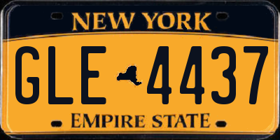 NY license plate GLE4437