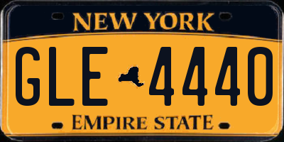 NY license plate GLE4440