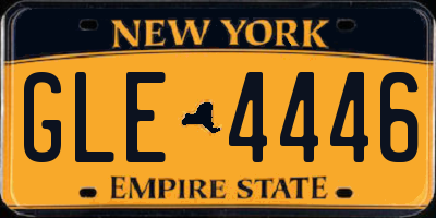 NY license plate GLE4446