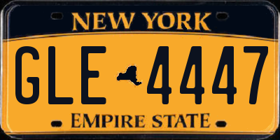 NY license plate GLE4447
