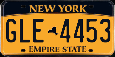NY license plate GLE4453