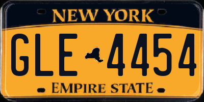 NY license plate GLE4454