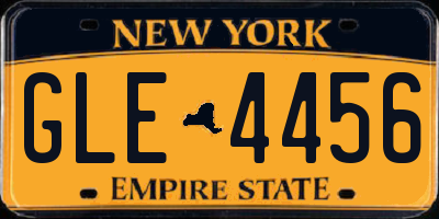 NY license plate GLE4456