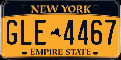 NY license plate GLE4467