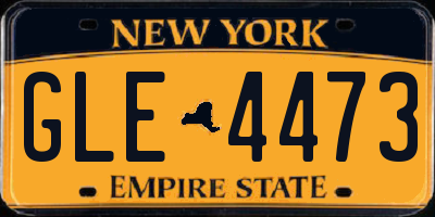 NY license plate GLE4473