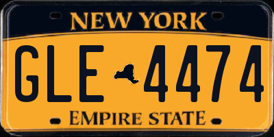 NY license plate GLE4474