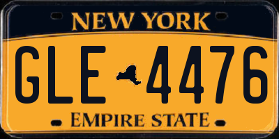 NY license plate GLE4476