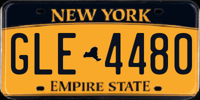 NY license plate GLE4480