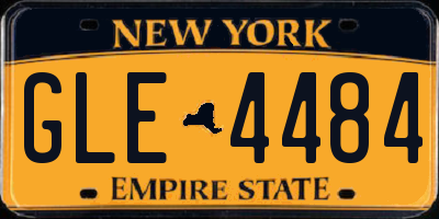 NY license plate GLE4484