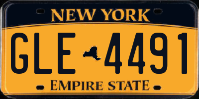NY license plate GLE4491