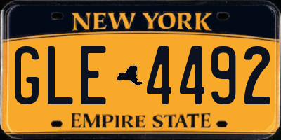 NY license plate GLE4492