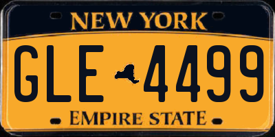 NY license plate GLE4499
