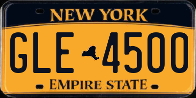 NY license plate GLE4500