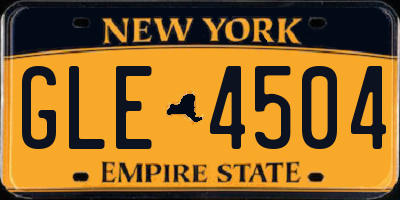 NY license plate GLE4504
