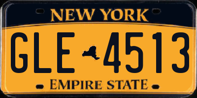 NY license plate GLE4513