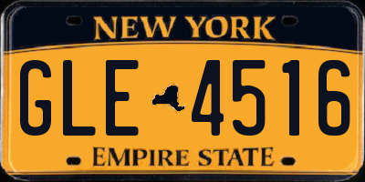 NY license plate GLE4516