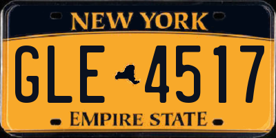 NY license plate GLE4517