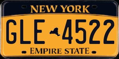 NY license plate GLE4522