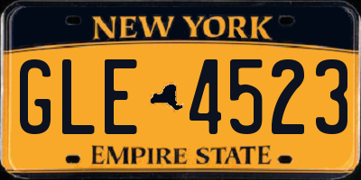 NY license plate GLE4523