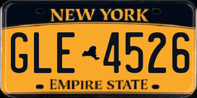 NY license plate GLE4526