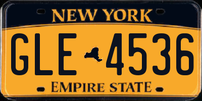 NY license plate GLE4536