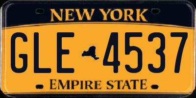 NY license plate GLE4537