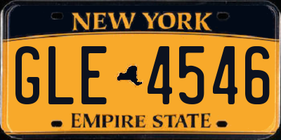 NY license plate GLE4546