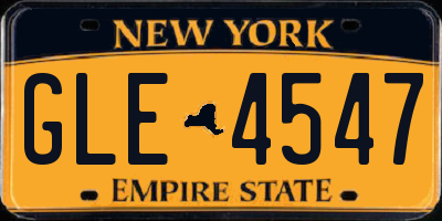 NY license plate GLE4547
