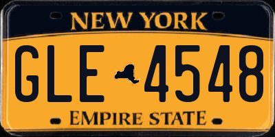 NY license plate GLE4548