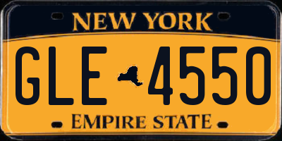 NY license plate GLE4550