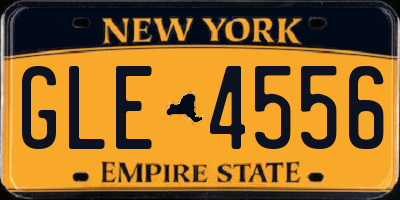 NY license plate GLE4556