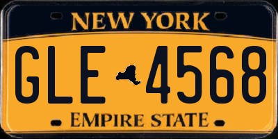 NY license plate GLE4568