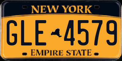 NY license plate GLE4579