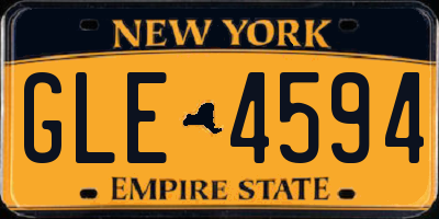NY license plate GLE4594