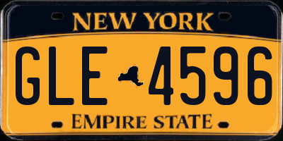 NY license plate GLE4596