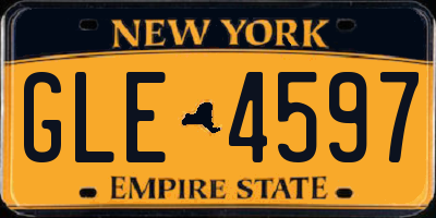 NY license plate GLE4597