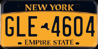 NY license plate GLE4604