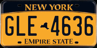 NY license plate GLE4636