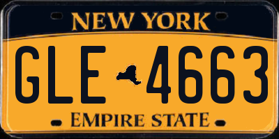 NY license plate GLE4663