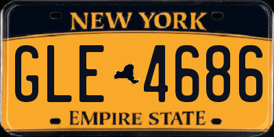 NY license plate GLE4686
