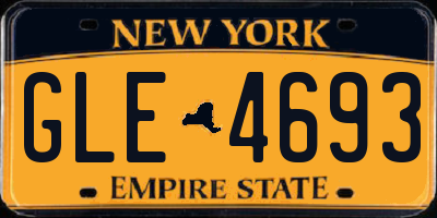 NY license plate GLE4693