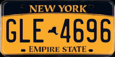 NY license plate GLE4696