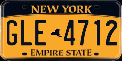 NY license plate GLE4712