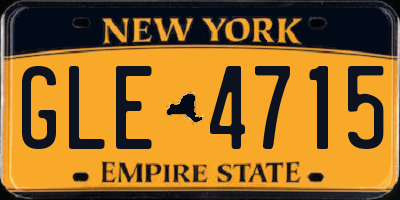 NY license plate GLE4715